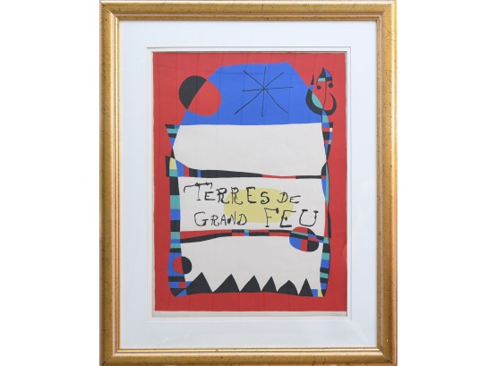 Joan Miro Signed And Numbered 156/200 Lithograph, Terres De Grand Feu (CTF10)