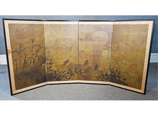 Signed Four Paneled Asain Table Screen (CTF20)
