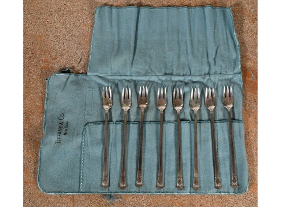 Eight Tiffany & Co Sterling Cocktail Forks (CTF10)