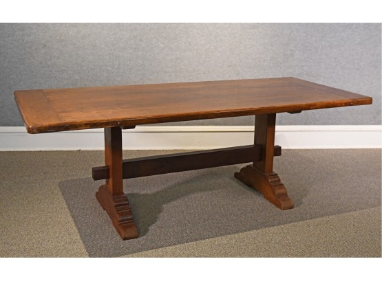 Solid Walnut Shoe Foot Trestle Base Dining Table (CTF20)