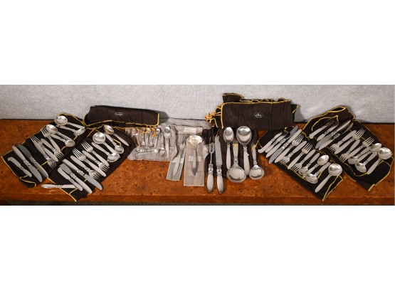 Georg Jensen Cactus Pattern Sterling Flatware, Service For Eight (CTF10)