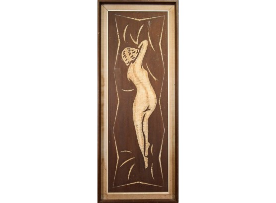 Large Unsigned Carved Wood Wall Artwork (CTF10)