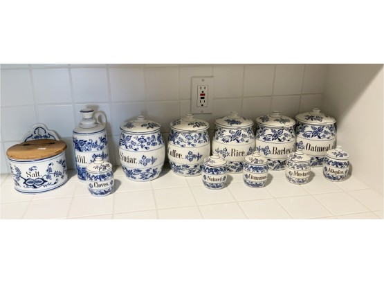 German Blue & White Porcelain Canister Set (CTF20)