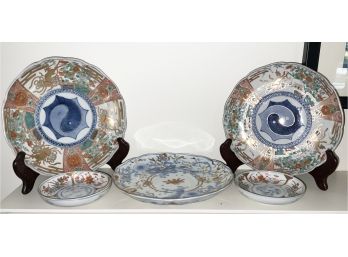 Good Antique Japanese Imari Porcelain Lot, 5pcs (CTF10)