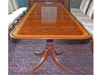 Gorgeous Banded Inlay Baker Double Pedestal Dining Table (CTF40)