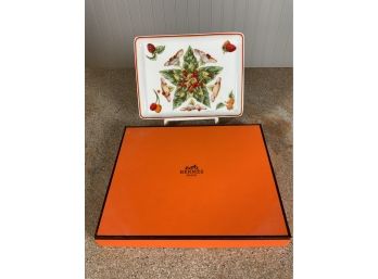 Hermes Signed Porcelain Tray With Box (CTF10)
