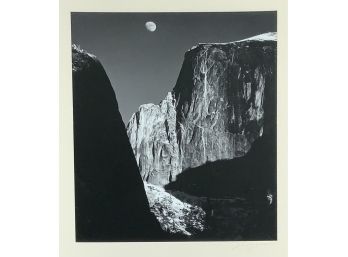Signed Ansel Adams Photograph, Number 200 Of S.E.Y. Number 12, Moon And Half Dome (CTF10)