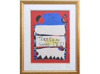Joan Miro Signed And Numbered 156/200 Lithograph, Terres De Grand Feu (CTF10)
