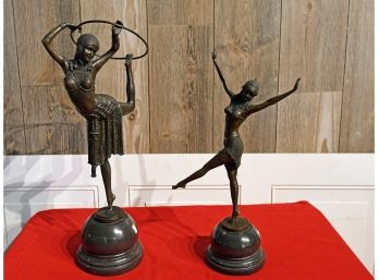 Bronze Art Deco Dancing Figures, After Demetre Haralamb Chiparus  (CTF20)