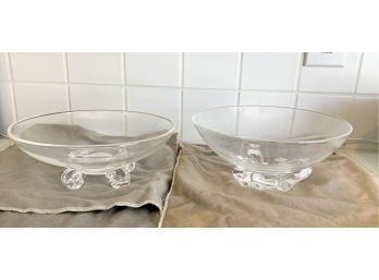 Two Steuben Footed Glass Bowls (CTF10)