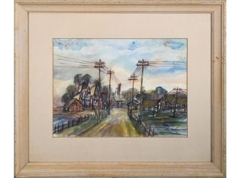 Ben Ganz  Signed 1937 Watercolor, Gloucester (cFT10)