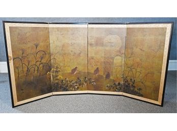 Signed Four Paneled Asain Table Screen (CTF20)