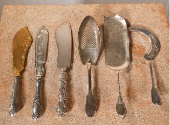 Good Assortment Of Silver And Sterling Serving Pieces, 6 Pcs (CTF10)
