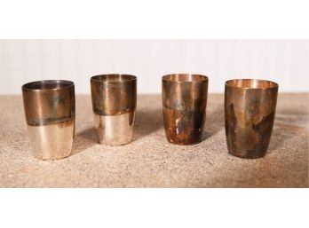 Four Tiffany & Co Sterling Shot Glasses (CTF10)