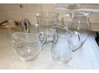Four Glass Pitchers And Ice Bucket (CTF10)