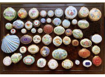Collection Of Enameled And Porcelain Boxes - Cartier, Herend And Others, 52 Pieces (CTF10)