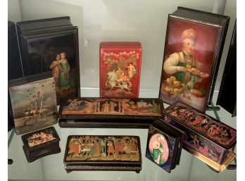 Nine Finely Painted Russian Boxes (CTF10)