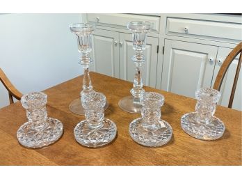 Three Pair Of Waterford Crystal Candlesticks  (CTF10)
