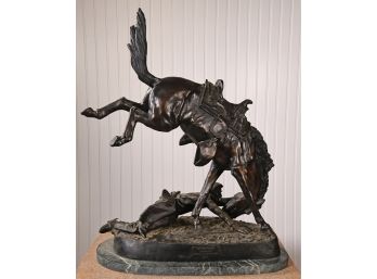 After Frederic Remington Bronze Sculpture, Wicked Pony - Dedicated To John Hay (secretary Of State) (CTF20)