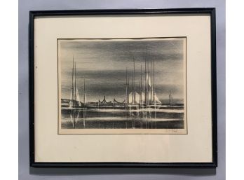 Richard Florshiem, Signed Original Lithograph 'Raising Sail' (CTF10)
