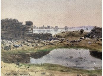 Orlando Vincent Schubert, Watercolor Of Fort Erie Buffalo (CTF10)