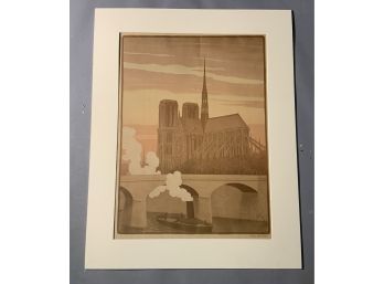 Paul Berthon Unframed Color Lithograph Of Notre Dame Paris (CTF10)