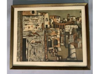 Rudolph Kugler 20th C.  Colored Etching 'Old Walls In Rome' (CTF10)