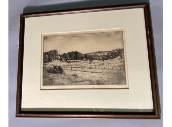 Chester Leich 20th C. Limited Edition Etching 'In Connecticut' (CTF10)