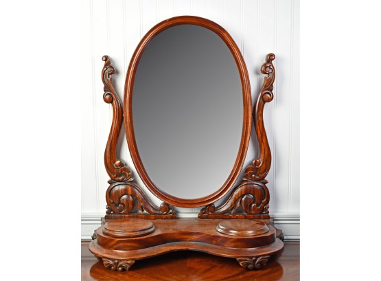 Victorian Mahogany Elaborate Dresser Top Mirror With Compartments (CTF10)