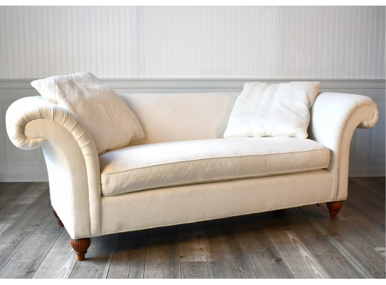 Milling Road/ Baker Furniture White Upholstered Sofa (CTF20)