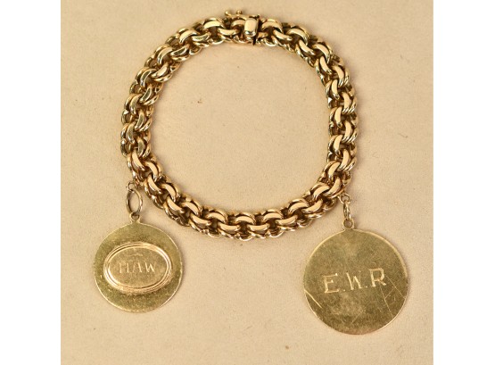 Heavy 14k Gold  Charm Bracelet  (CTF10)