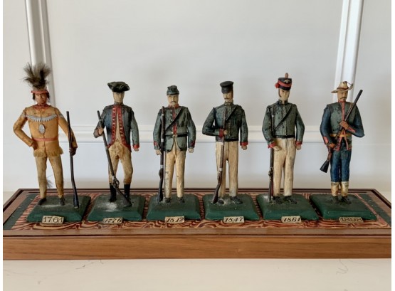 Folk Art Military Figures In Case (CTF10)
