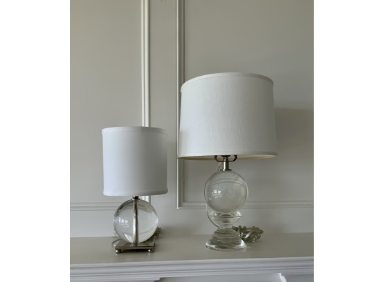 Two Heavy Glass Lamps  (CTF10)