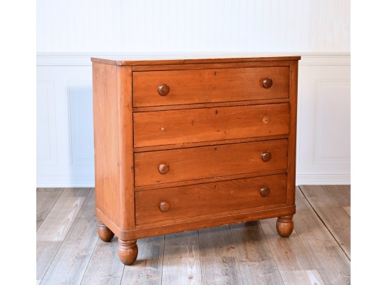 Pine Four Drawer Chest On Ball (CTF20)