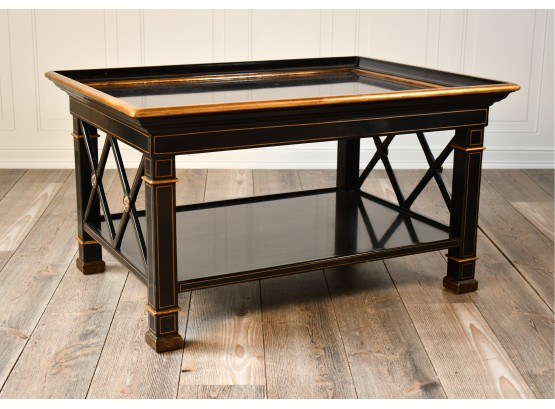 Custom Made Regency Style Black Painted Coffee Table (CTF20)