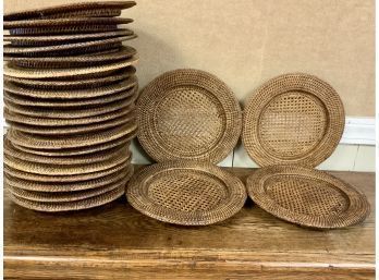24 Rattan Woven Chargers (CTF10)