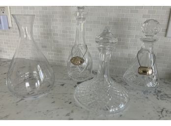 Four Decanters With 'Gin & Scotch' Sterling Labels (CTF10)