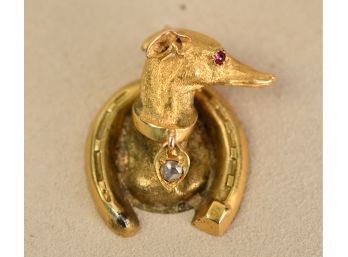 14k Gold And Diamond Dog Charm (CTF10)