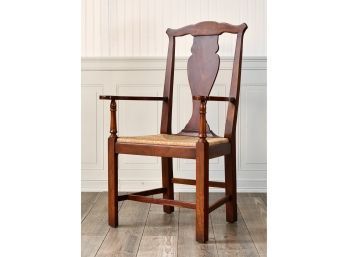 Cherry Windsor Style Armchair With Woven Rush Seat (CTF10)