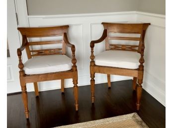 Pr. Anglo Indian/china Trade Arm Chairs (CTF10)