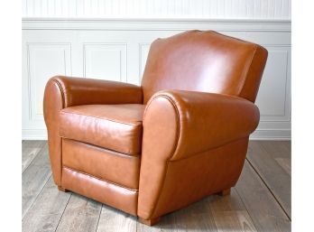 Contemporary Italian Brown Leather Deco Style Club Chair, Chateau DAx (CTF20)