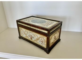 Early 19th C. English Eglomise Panel Dresser Box (CTF10)