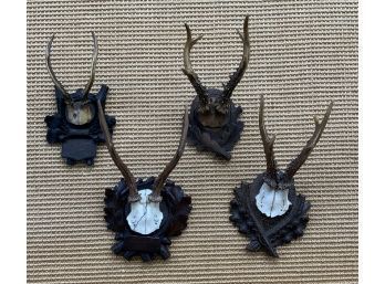 Set Of Four Black Forest Antler Plaques (CTF10)