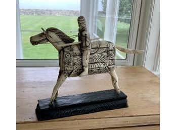 Carved Bone Horse & Rider (CTF10)