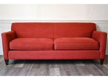 Crate & Barrel Brick Red Upholstered Sofa (CTF30)