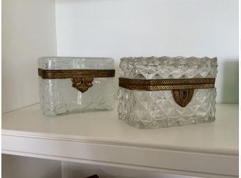 Two French Crystal Dresser Boxes (CTF10)