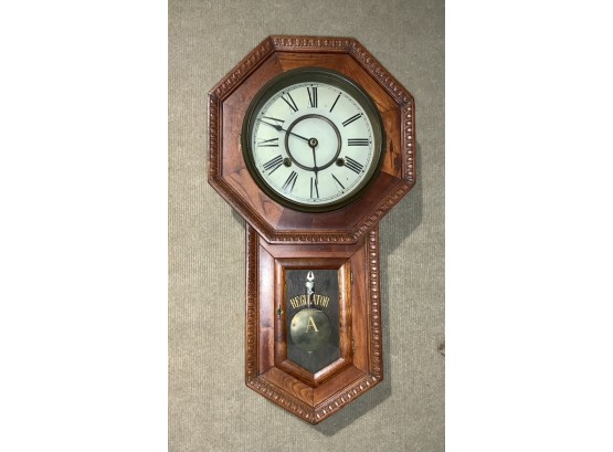 Ca. 1900 Oak Regulator Wall Clock (CTF10)