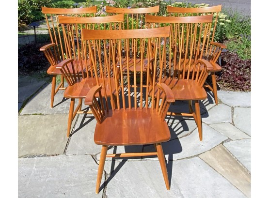 Six Pompanoosuc Mason Cherry Dining Arm Chairs (CTF30)