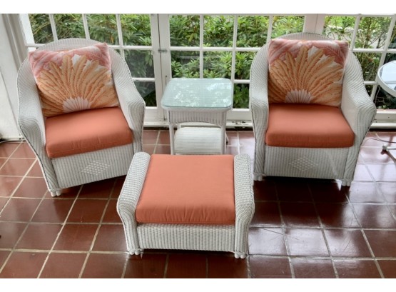 Wicker Chairs, Table & Ottoman (CTF40)