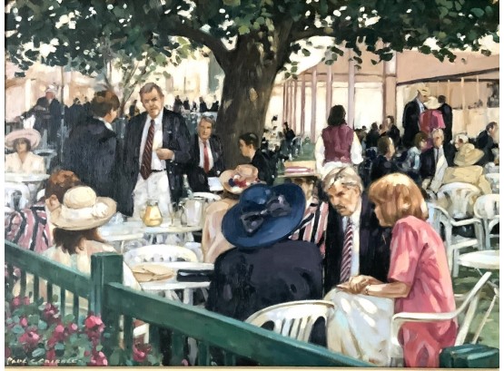 Paul S. Gribble Oil On Canvas Cafe Scene (CTF10)